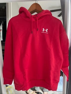 Under Armour Women's Pink Fuchsia Logo Hoodie Icon Fleece